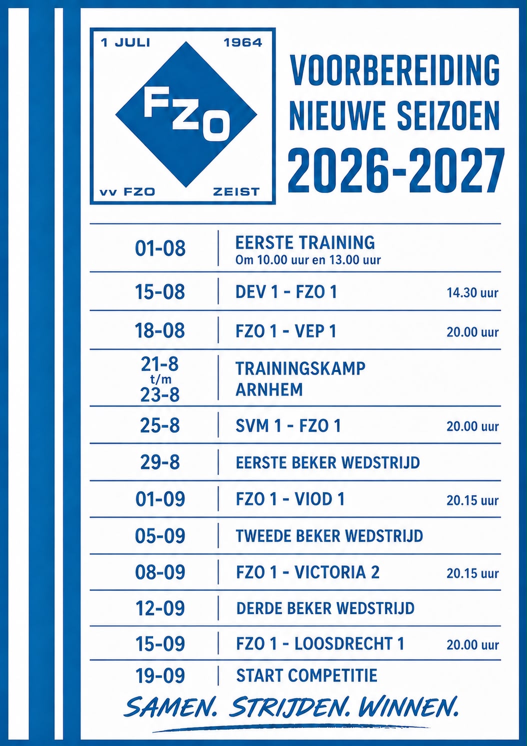 Kleine wijziging oefenprogramma FZO 1