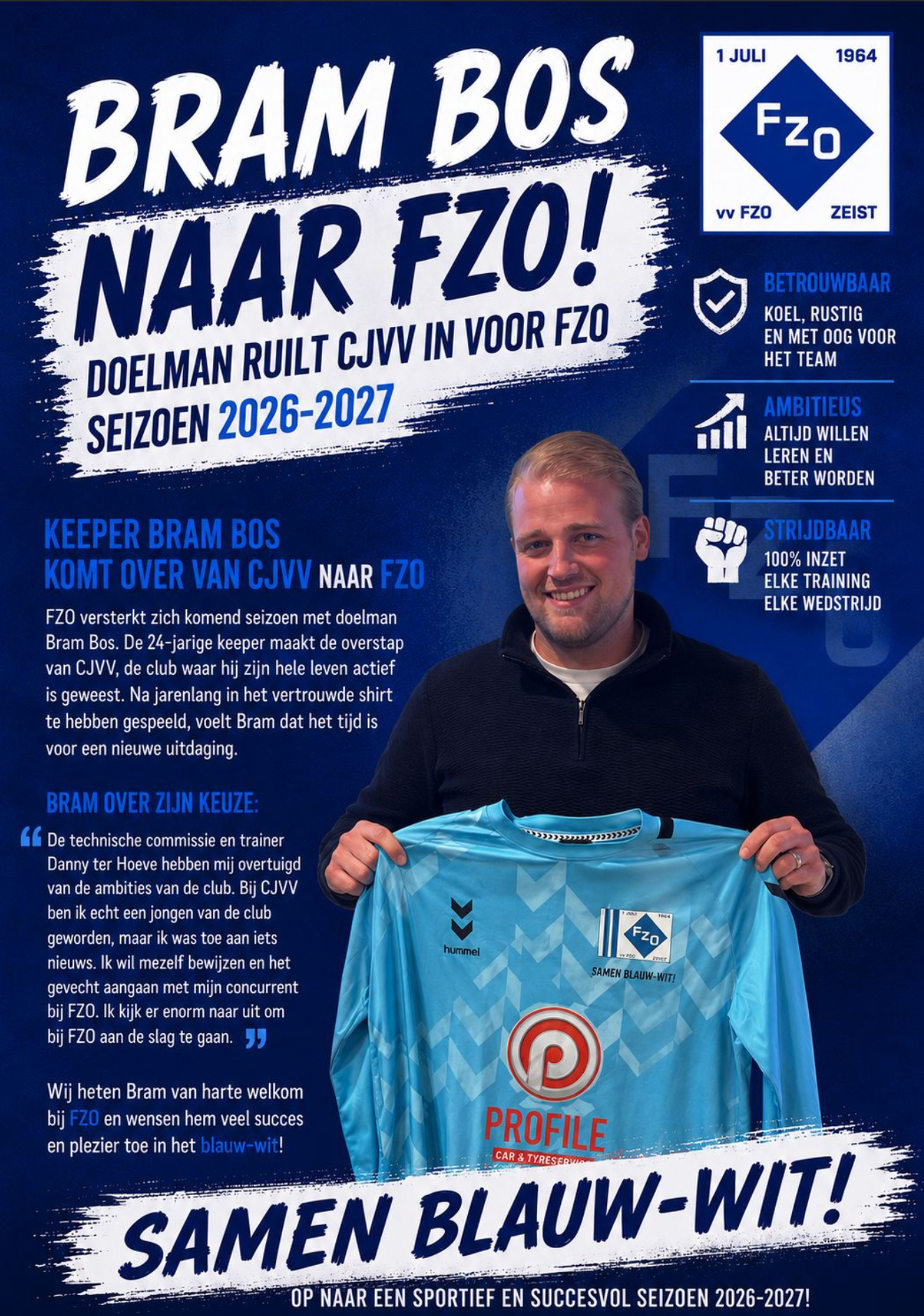 FZO begroet nieuwe keeper!