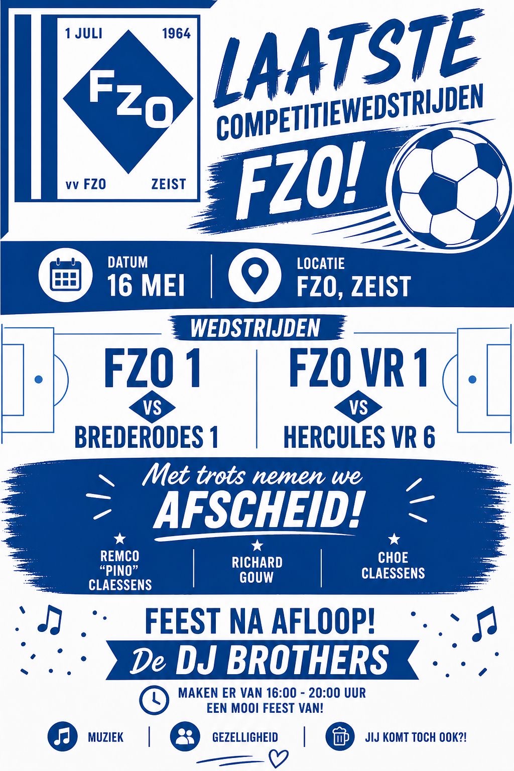 Laatste thuiswedstrijden FZO 1 en FZO VR 1!